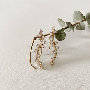 BaubleBar Crystal Drop Crawler Earrings